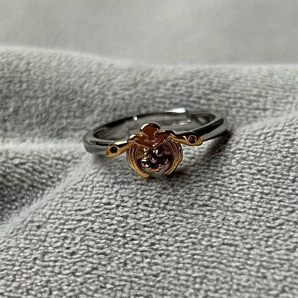 Genshin Impact Yae Miko Ring ~ Resizable ~ Silver & Gold Tone Purple Stone ~ New